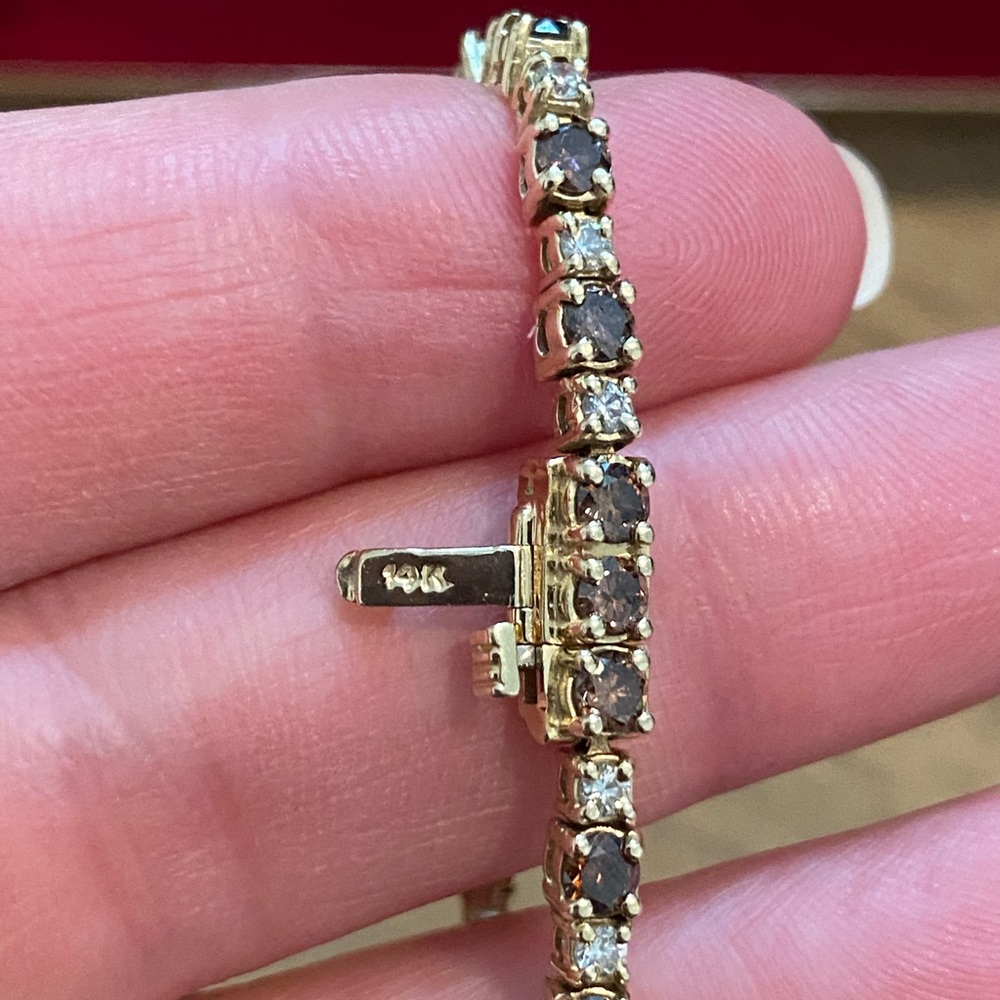14K Yellow Gold Diamond Bracelet - Picture 3 of 6